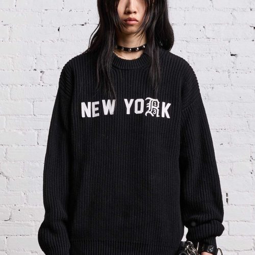 r13 r13 new york boyfriend sweater black 38642302943401