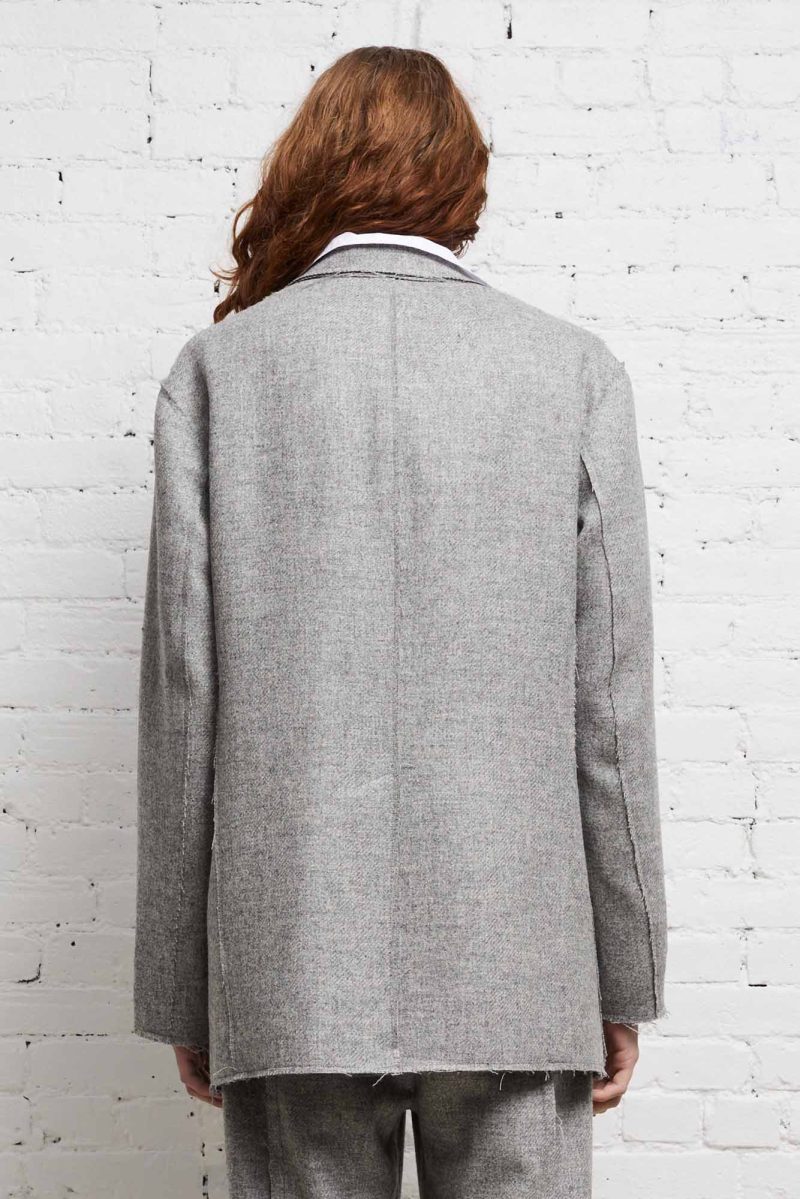 r13 raw cut blazer light heather grey 38023011467433