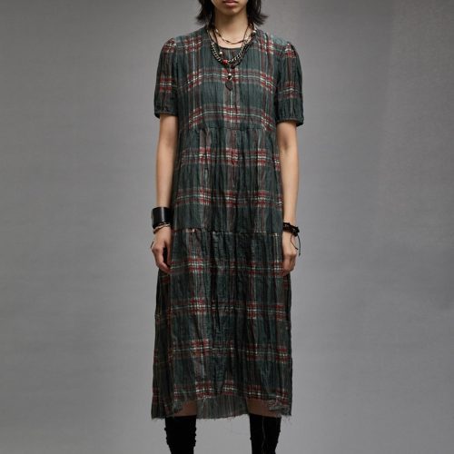 r13 relaxed midi marsh green plaid 38947028140201