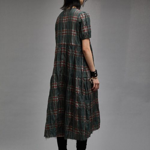 r13 relaxed midi marsh green plaid 38947028205737