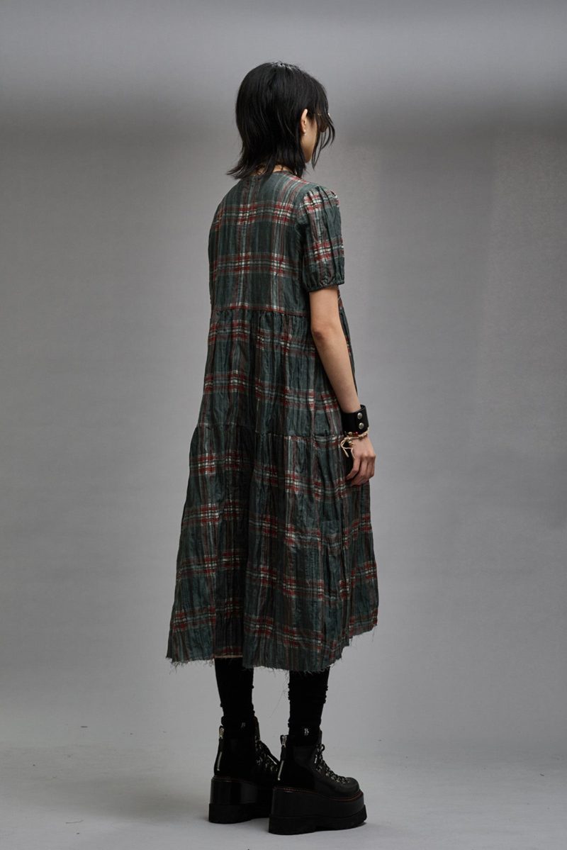 r13 relaxed midi marsh green plaid 38947028205737