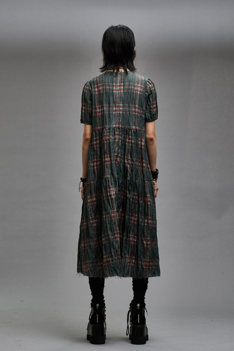 r13 relaxed midi marsh green plaid 38947028238505