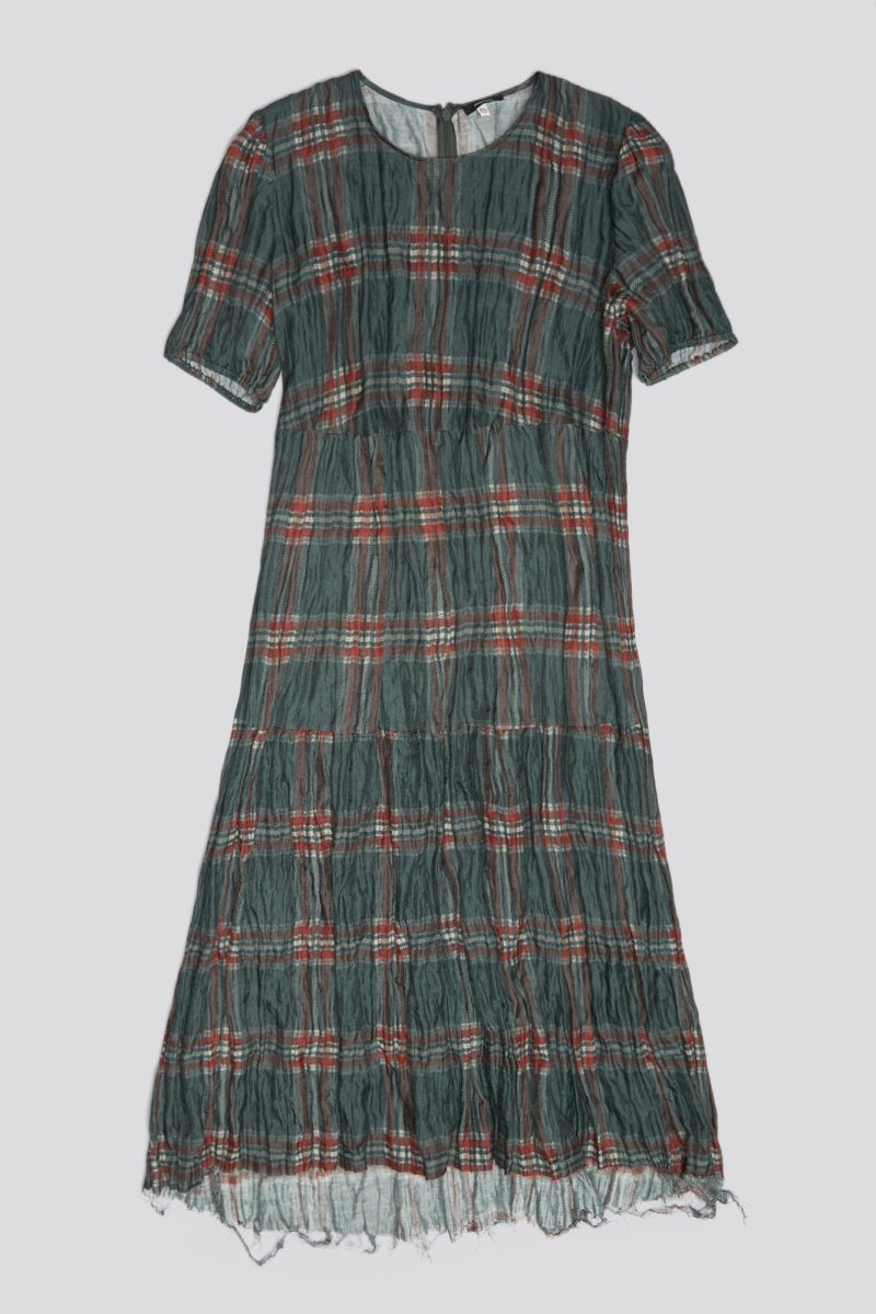 r13 relaxed midi marsh green plaid 38947028271273