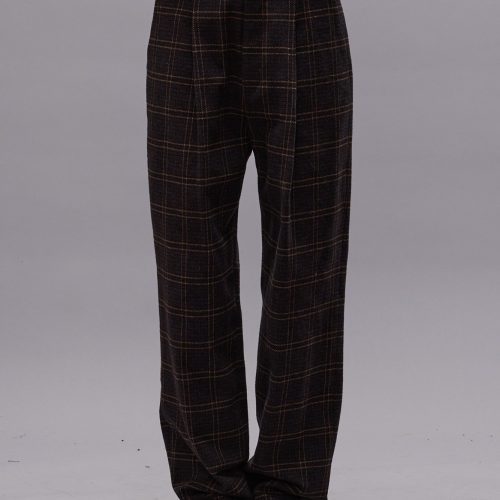 r13 relaxed trouser dark brown plaid 40224393363625