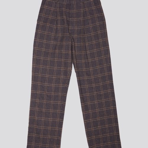 r13 relaxed trouser dark brown plaid 40224404701353