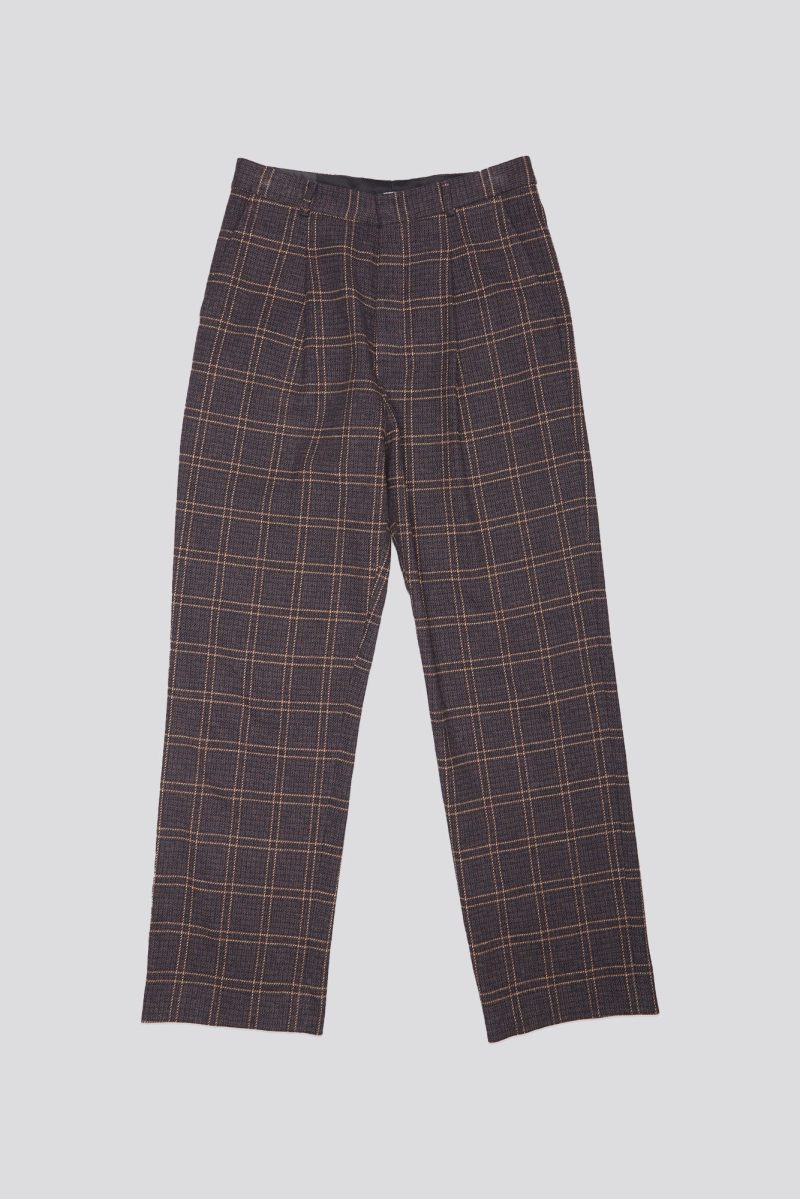 r13 relaxed trouser dark brown plaid 40224404701353