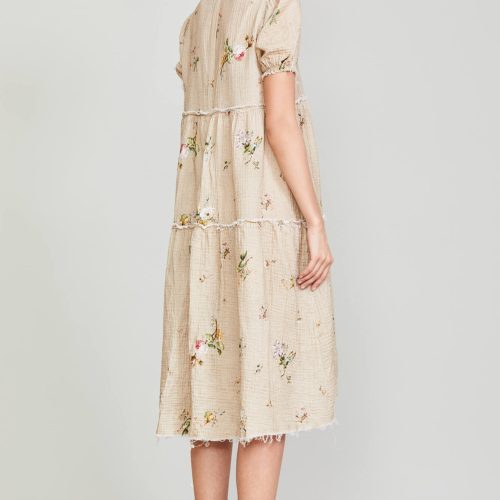 r13 shredded relaxed midi floral on khaki 37134553055401