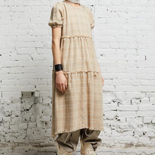 r13 shredded relaxed midi overdyed khaki plaid 38019651535017