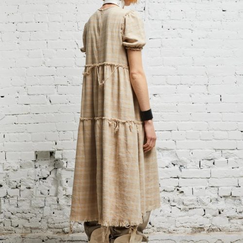 r13 shredded relaxed midi overdyed khaki plaid 38019651567785