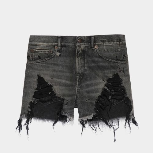 r13 shredded slouch short niles black 35791759343785