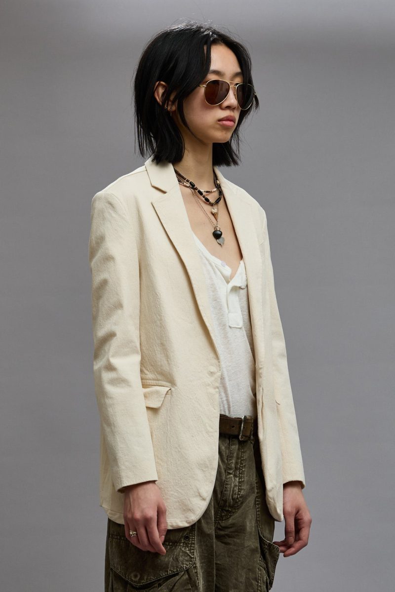 r13 shrunken bellow pocket blazer natural 38947028795561