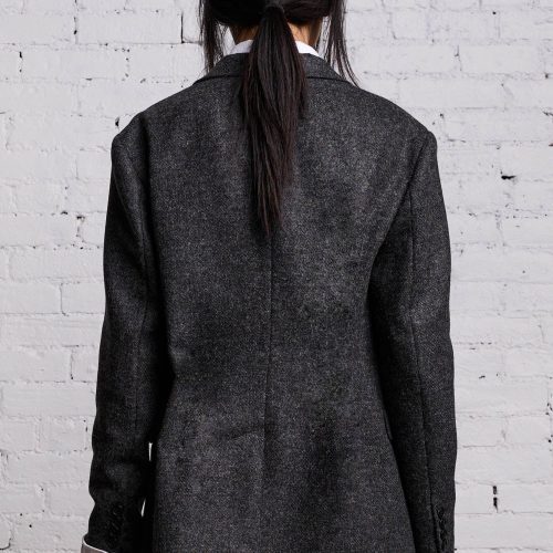 r13 shrunken blazer charcoal and satin 38213575835817