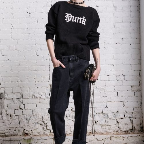 r13 shrunken punk sweater gothic black 38642308448425