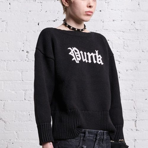 r13 shrunken punk sweater gothic black 38642308579497