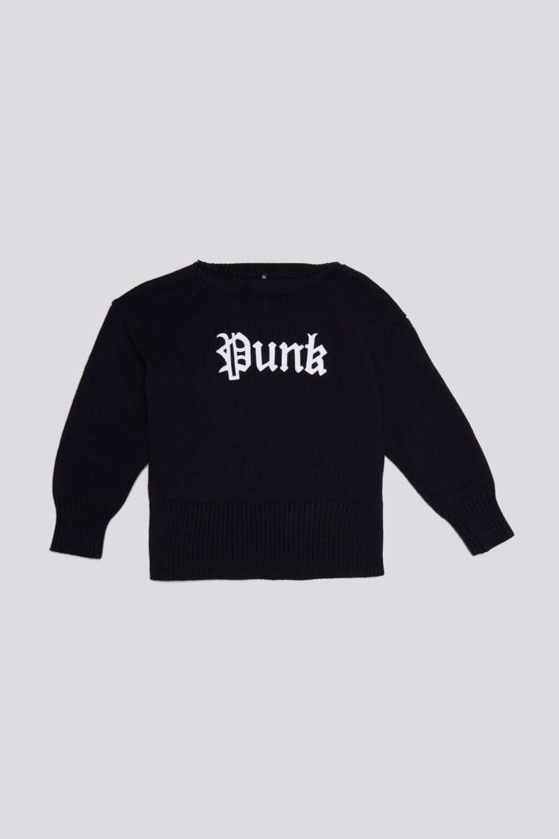 r13 shrunken punk sweater gothic black 38642308808873