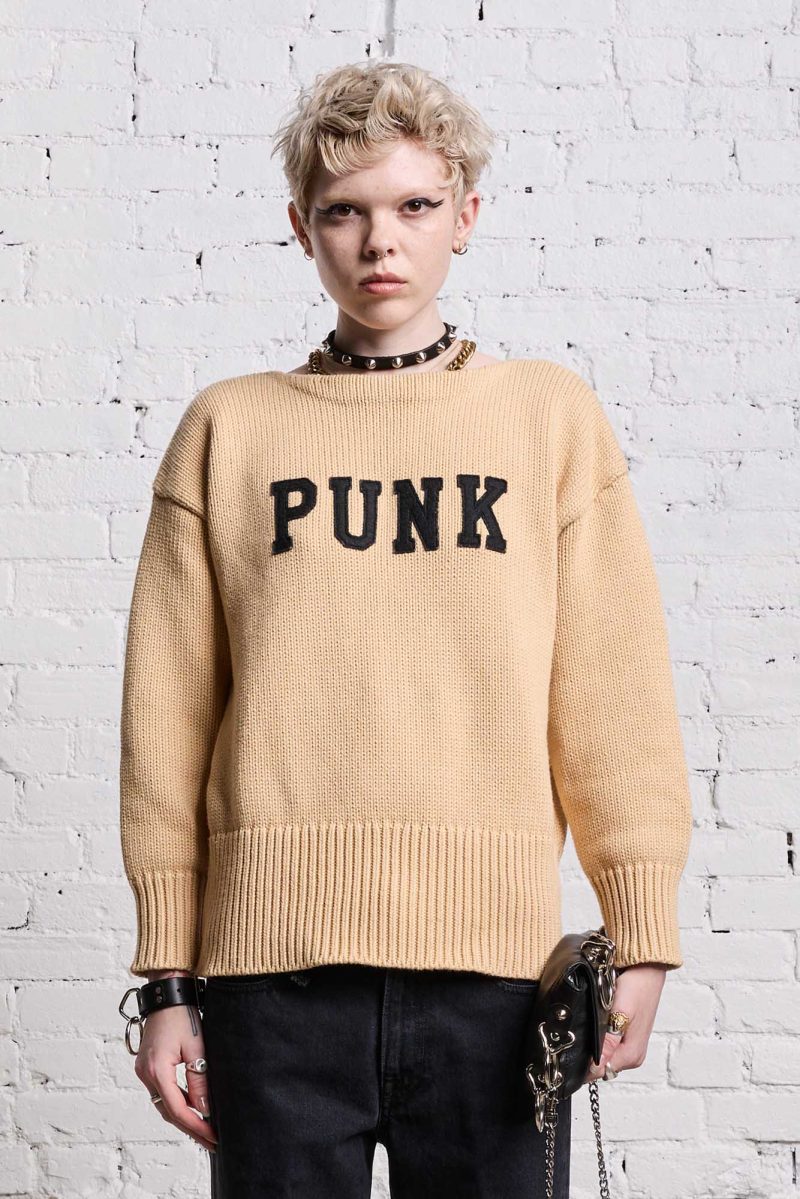 r13 shrunken punk sweater vintage beige 38642308317353