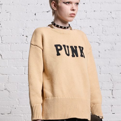 r13 shrunken punk sweater vintage beige 38642308350121