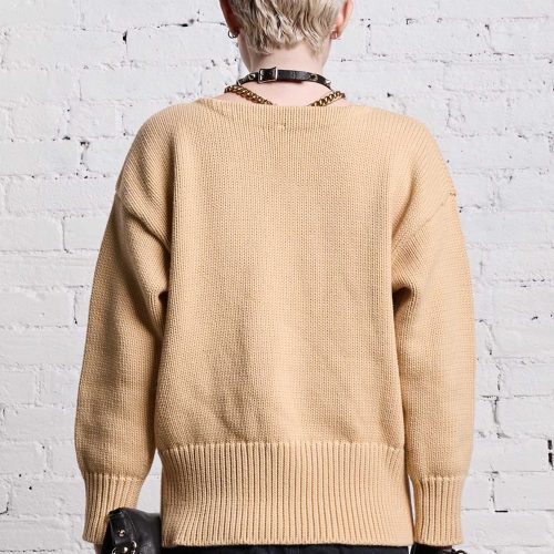 r13 shrunken punk sweater vintage beige 38642308481193