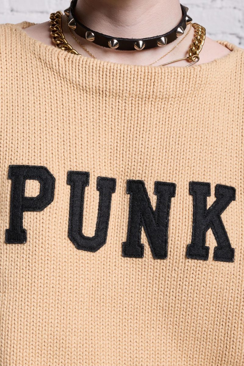 r13 shrunken punk sweater vintage beige 38642308546729