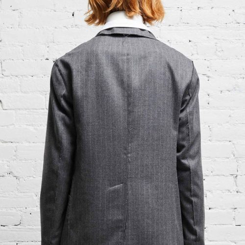 r13 shrunken raw cut blazer grey pinstripe 38019652190377