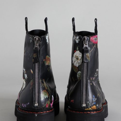 r13 single stack boot black floral 15450538934343