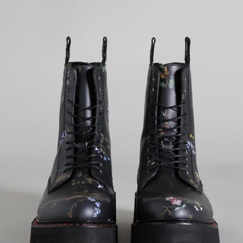 r13 single stack boot black floral 15450538967111