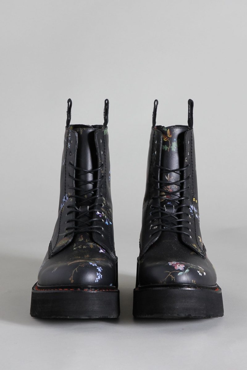 r13 single stack boot black floral 15450538967111