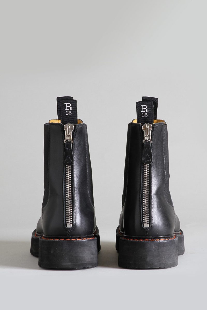 r13 single stack chelsea boot black 32683685871785