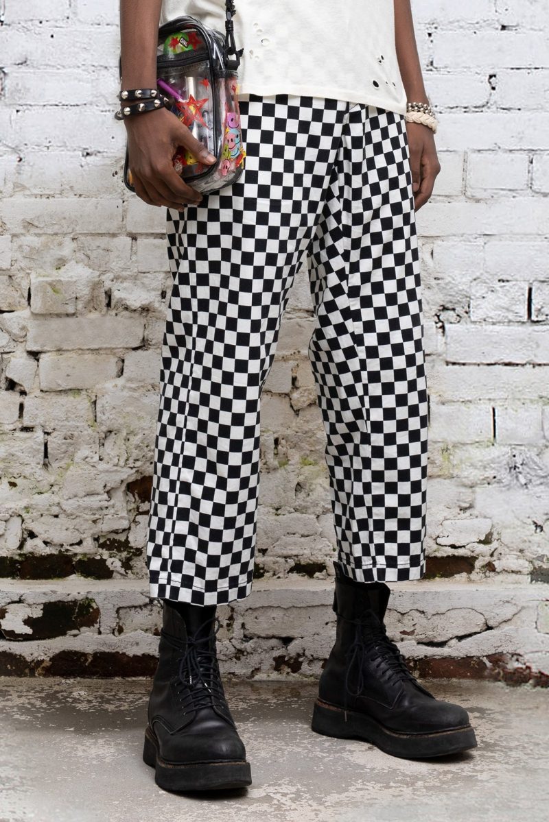 r13 slouch pant black checker 37260146999465