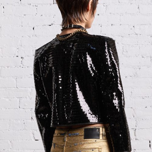 r13 square shoulder sequin jacket black 38642313953449