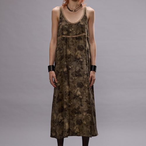 r13 taped tank dress olive floral 41013547729065