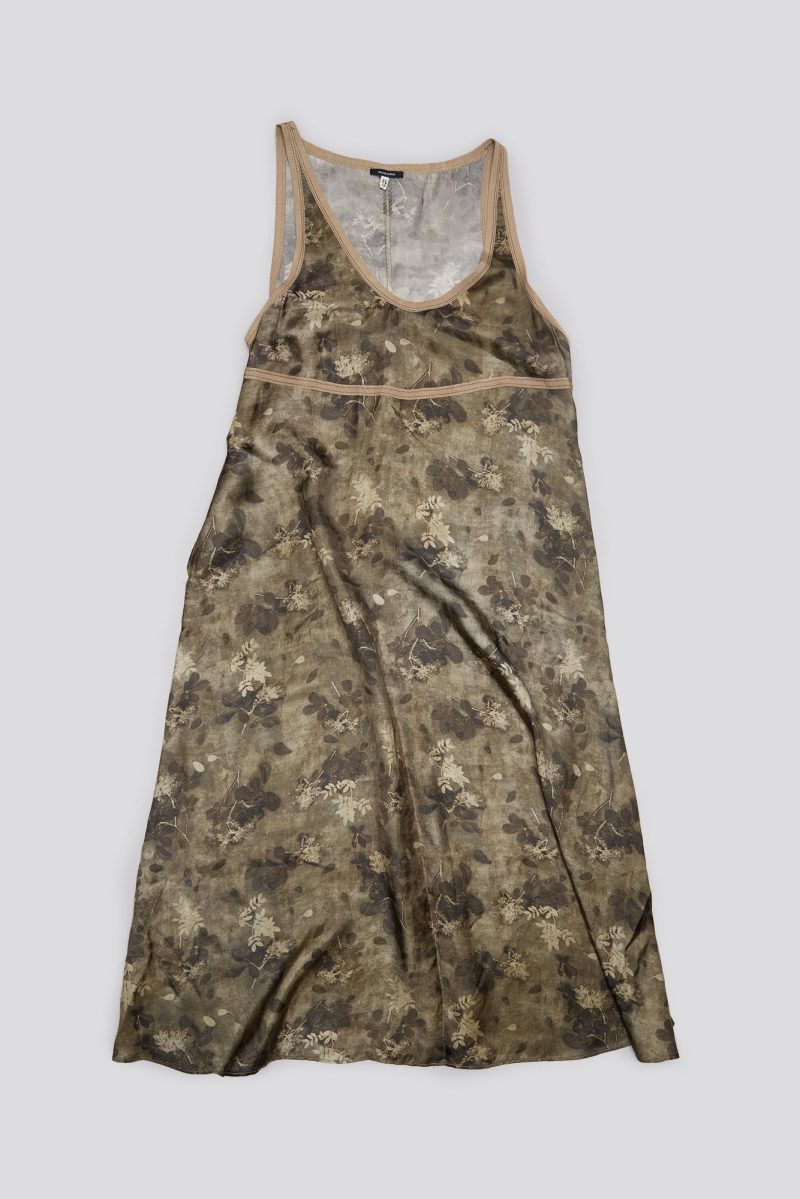 r13 taped tank dress olive floral 41031057277097