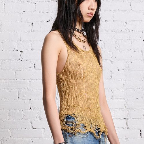 r13 threadbare tank top gold 38642315067561