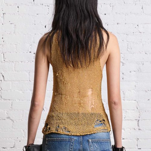 r13 threadbare tank top gold 38642315133097