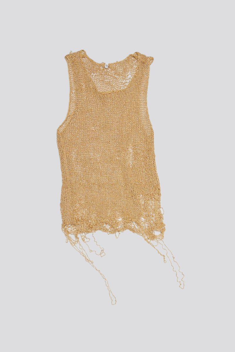 r13 threadbare tank top gold 38642315198633