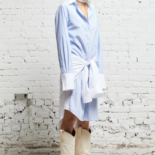 r13 tie shirtdress blue and white 38019655106729