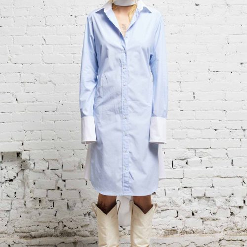 r13 tie shirtdress blue and white 38019655303337