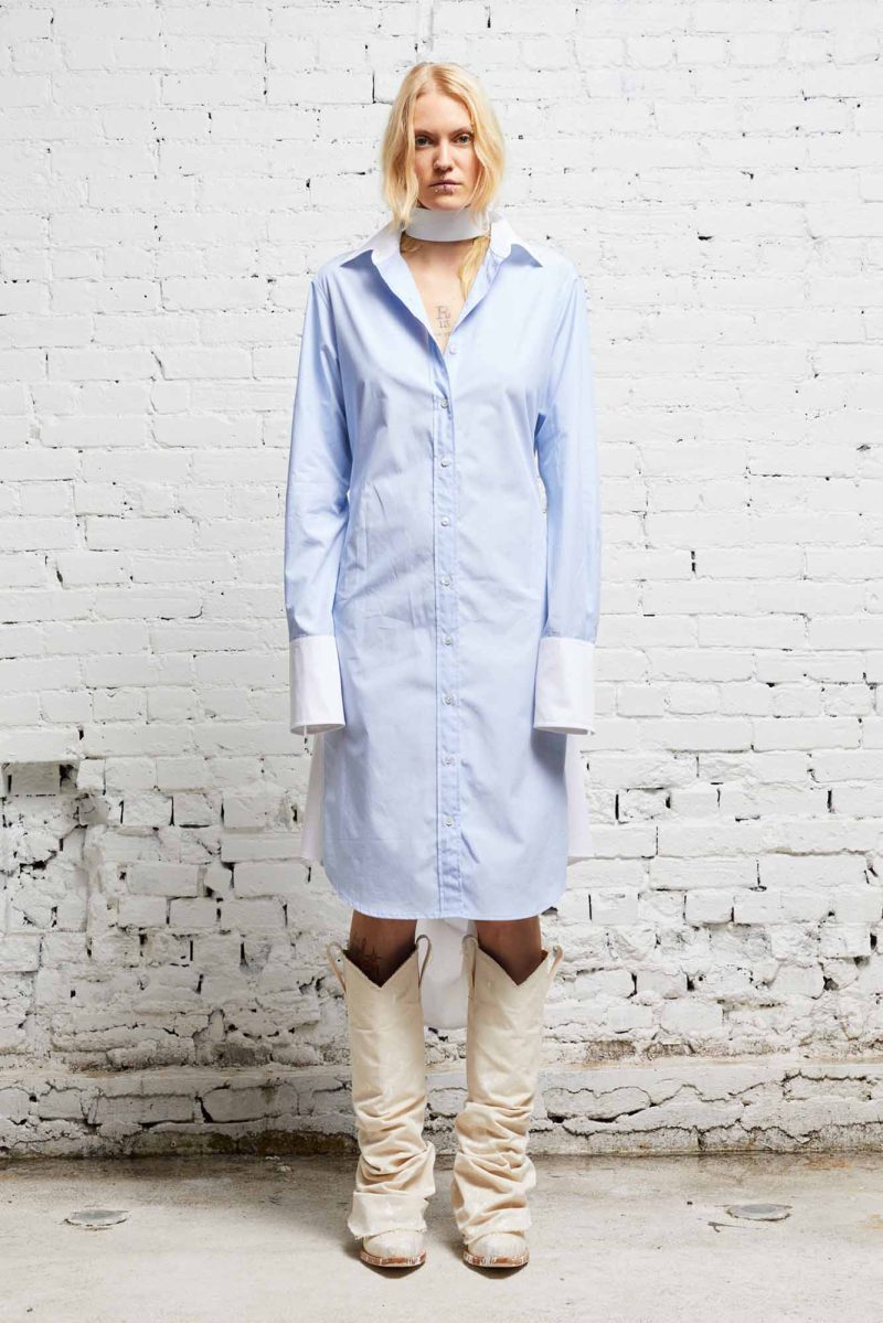 r13 tie shirtdress blue and white 38019655303337