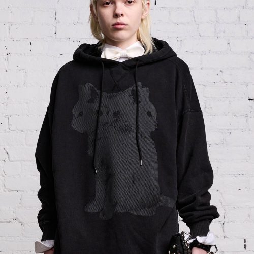 r13 triple cat hoodie black 40926579196073