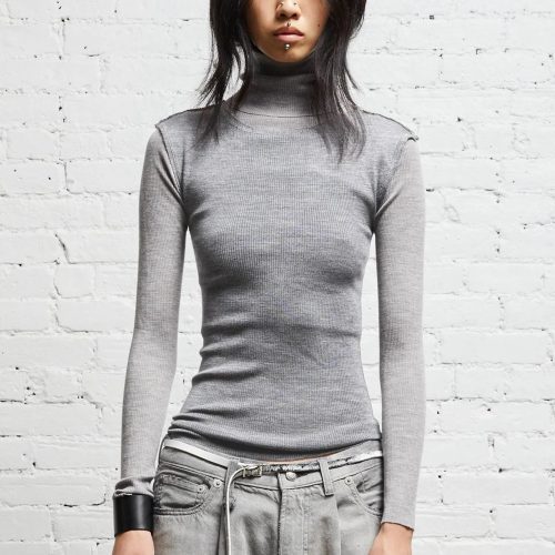 r13 turtleneck twin set multi grey 38019653435561