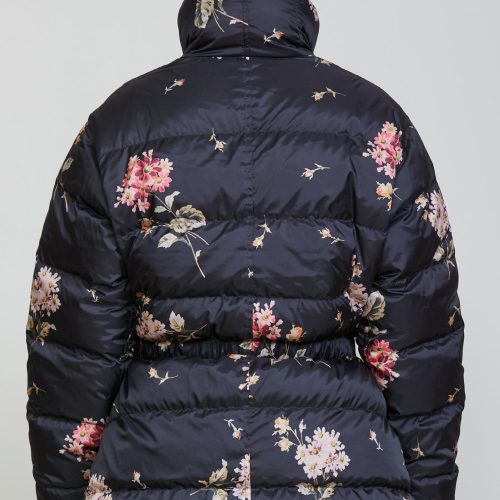 r13 upside down coat floral on black 36548525326505