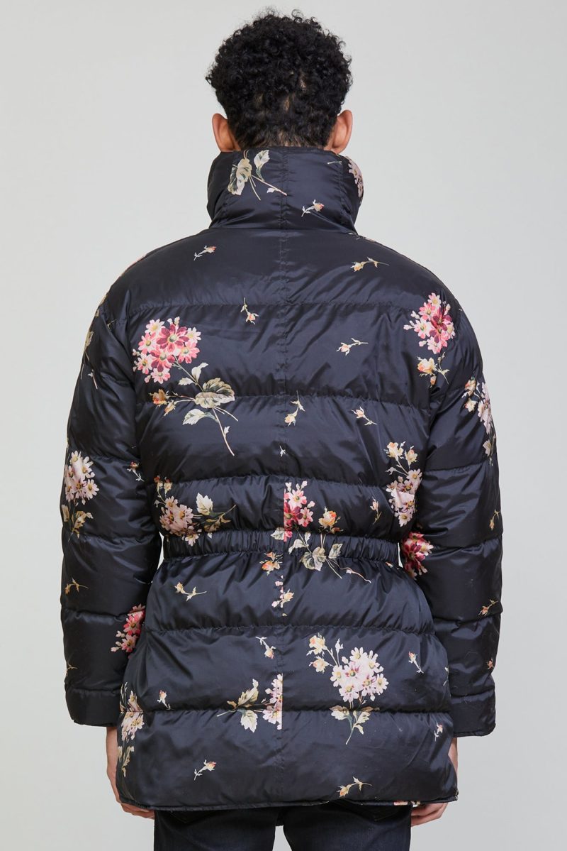 r13 upside down coat floral on black 36701860888745