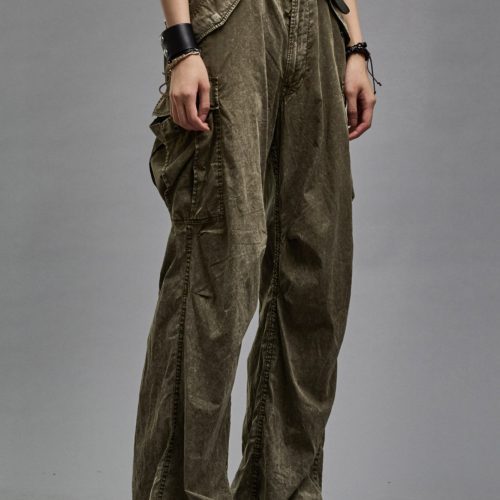 r13 wide leg cargo olive garment dye 38947031810217