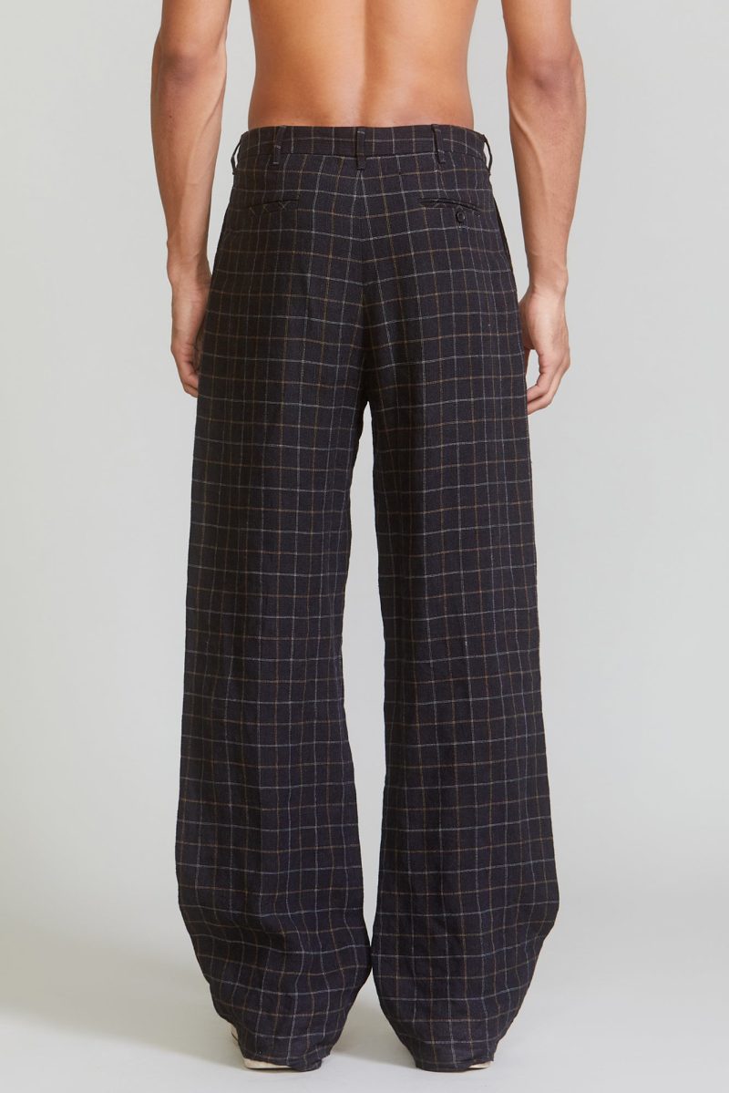 r13 wide leg trouser black plaid 37260158664873