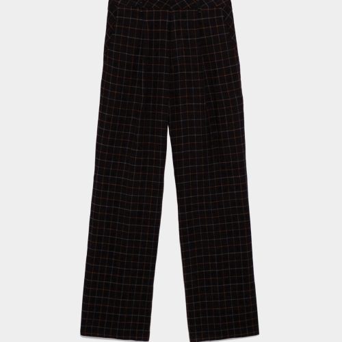 r13 wide leg trouser black plaid 37260158730409