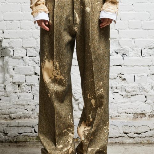 r13 wide leg trouser tweed paint splatter 38019655270569