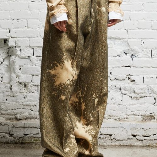 r13 wide leg trouser tweed paint splatter 38019655336105