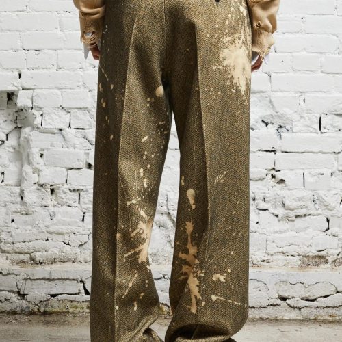 r13 wide leg trouser tweed paint splatter 38019655434409