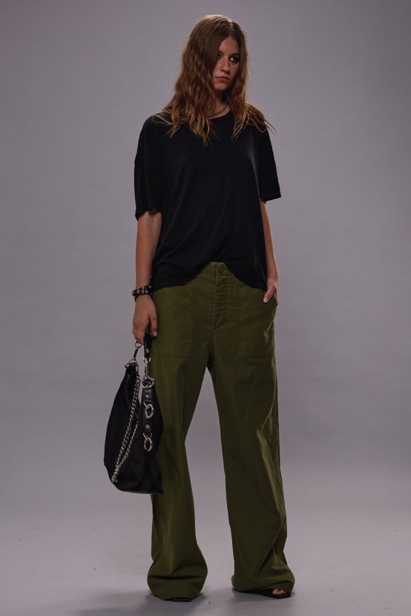 r13 wide leg utility pant olive 40517925437609