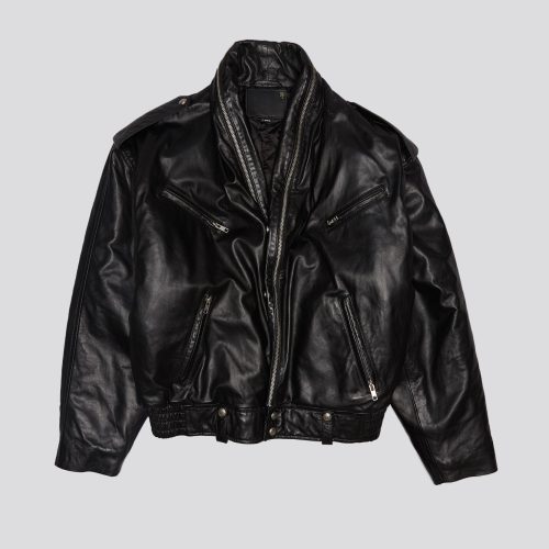 r13 zip collar motorcycle jacket black 41031359922345